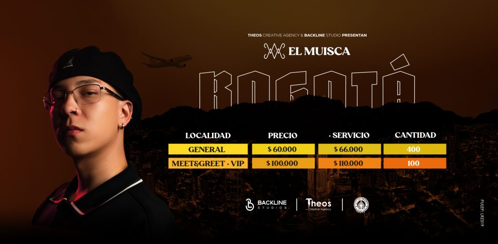 El Muisca en concierto en Bogotá, representando el rap colombiano con sonidos urbanos y raíces ancestrales.