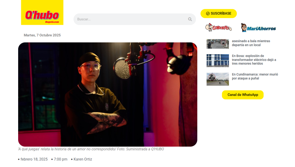 Medios de comunicación hablando sobre el lanzamiento musical de El Muisca, rapero bogotano de rap consciente y esencia urbana.