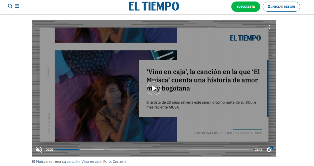 Medios de comunicación hablando sobre el lanzamiento musical de El Muisca, rapero bogotano de rap consciente y esencia urbana.